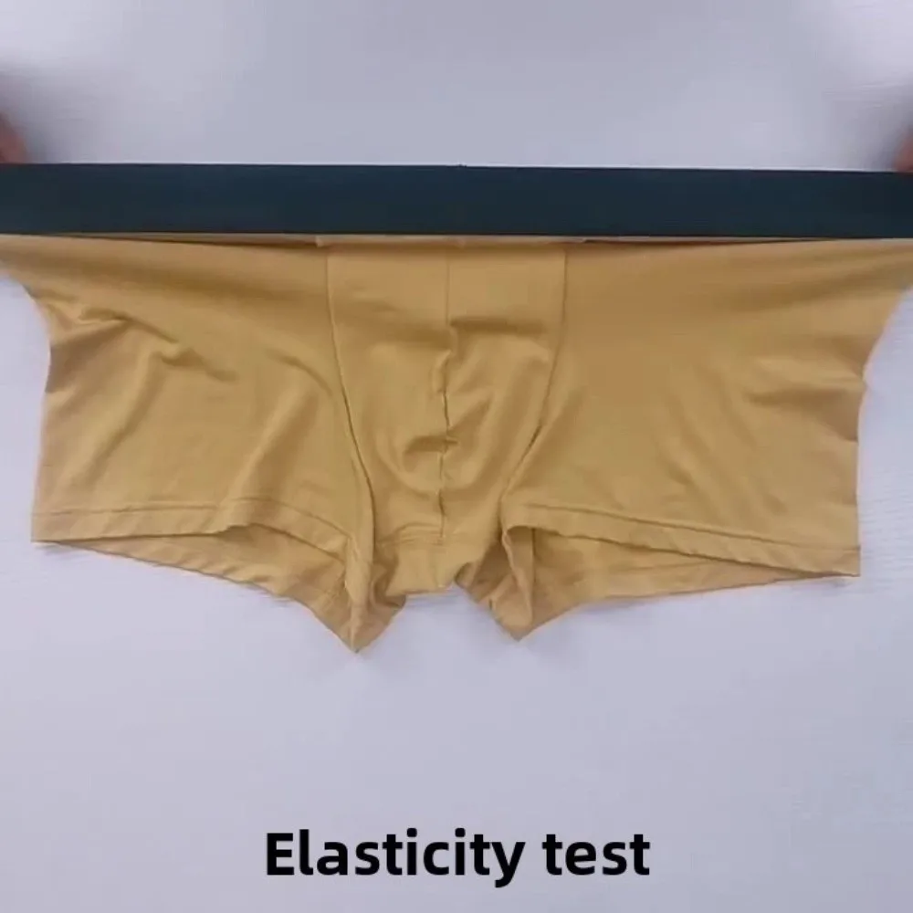 

Simple Elastic Thin Ice Silk Boxer Briefs Mid Waist Seamless Men Ice Silk Boxers Lingerie Underpants Underwear for Men Men