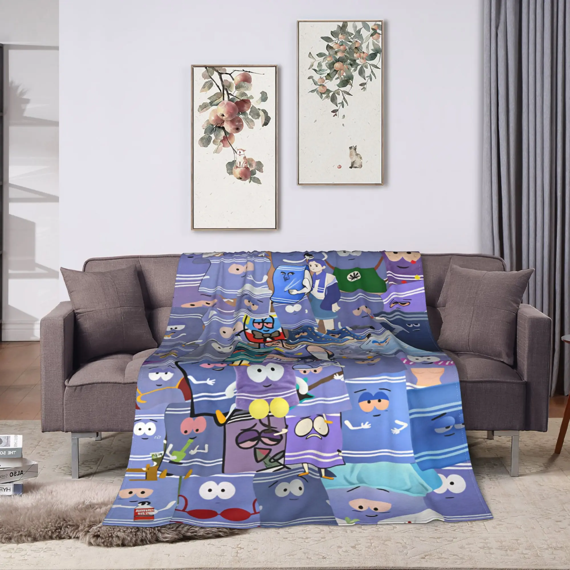South Cartoon Park Towelie Blanket  Travel Office Flannel Throw Blanket For Bedroom Super Soft Custom Quality Bedspread