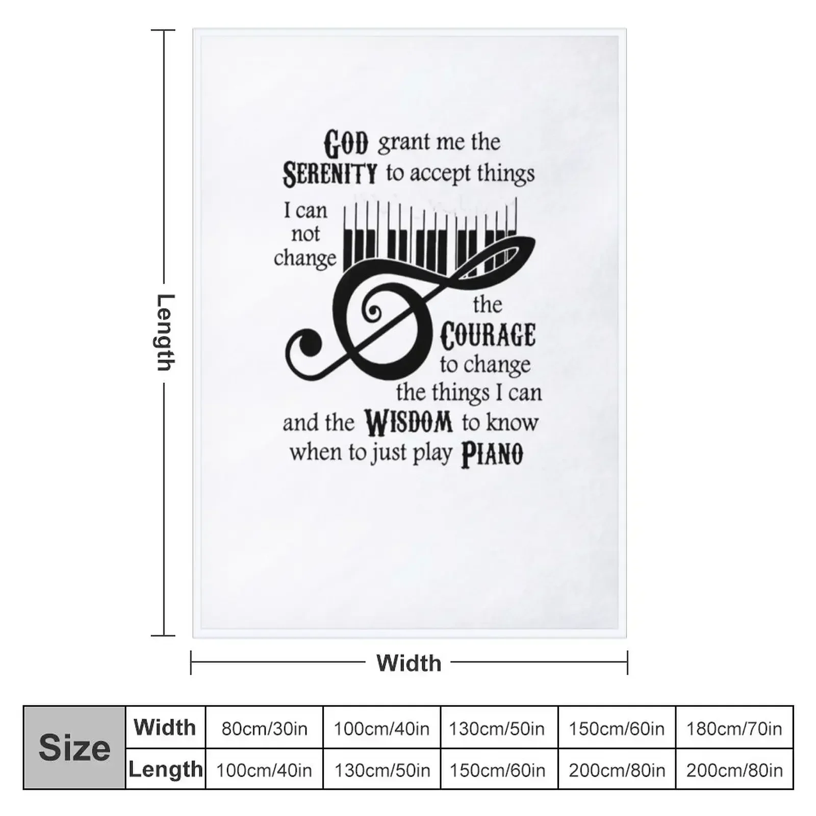 God Serenity Grant Me The To Ccept Things Piano Throw Blanket Winter beds Kid'S Shaggy Blankets For Bed Blankets