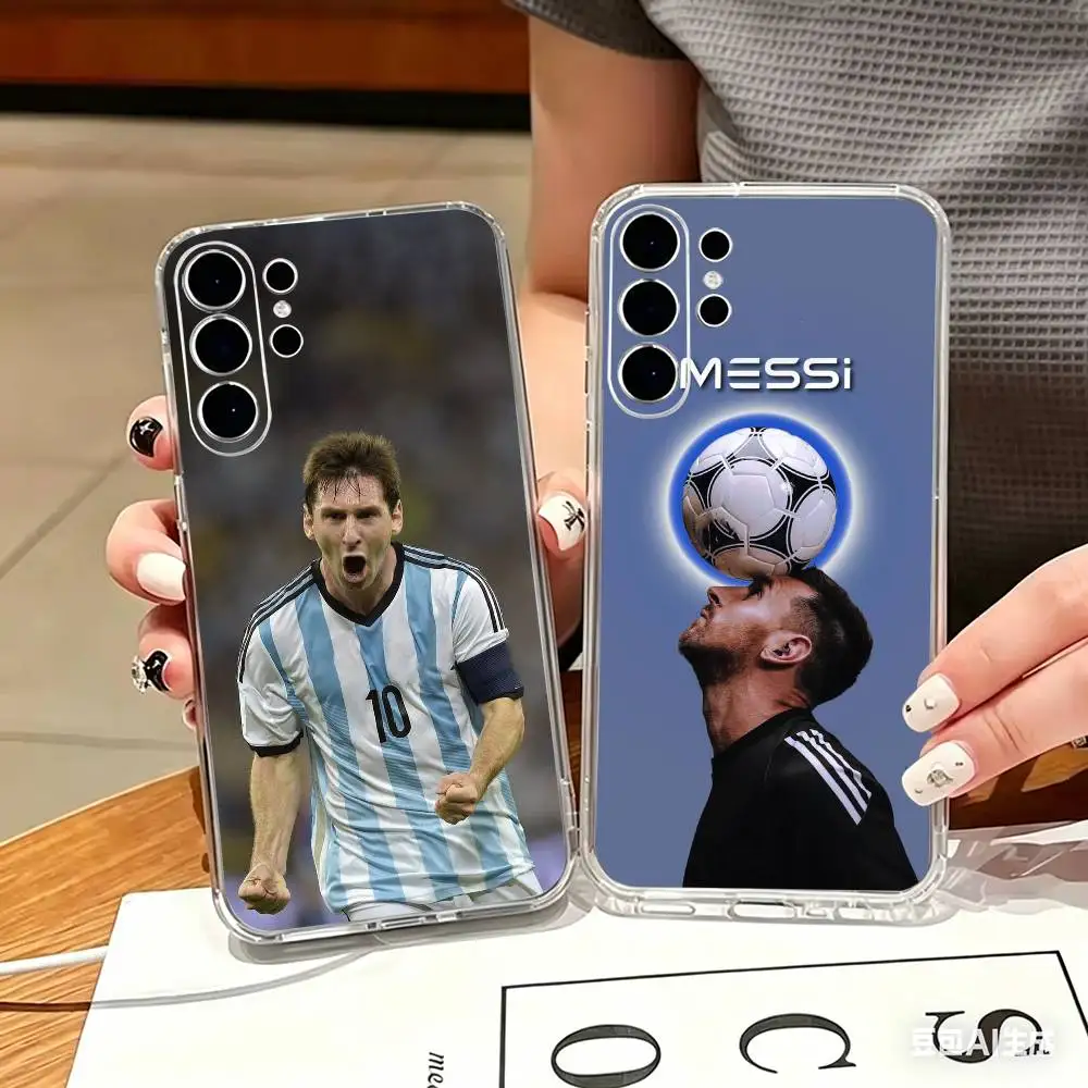 King M-Messi Transparent phone Case For Samsung S25,24,21,22,21,20,10,S9Ultra,Plus,Fe,Lite