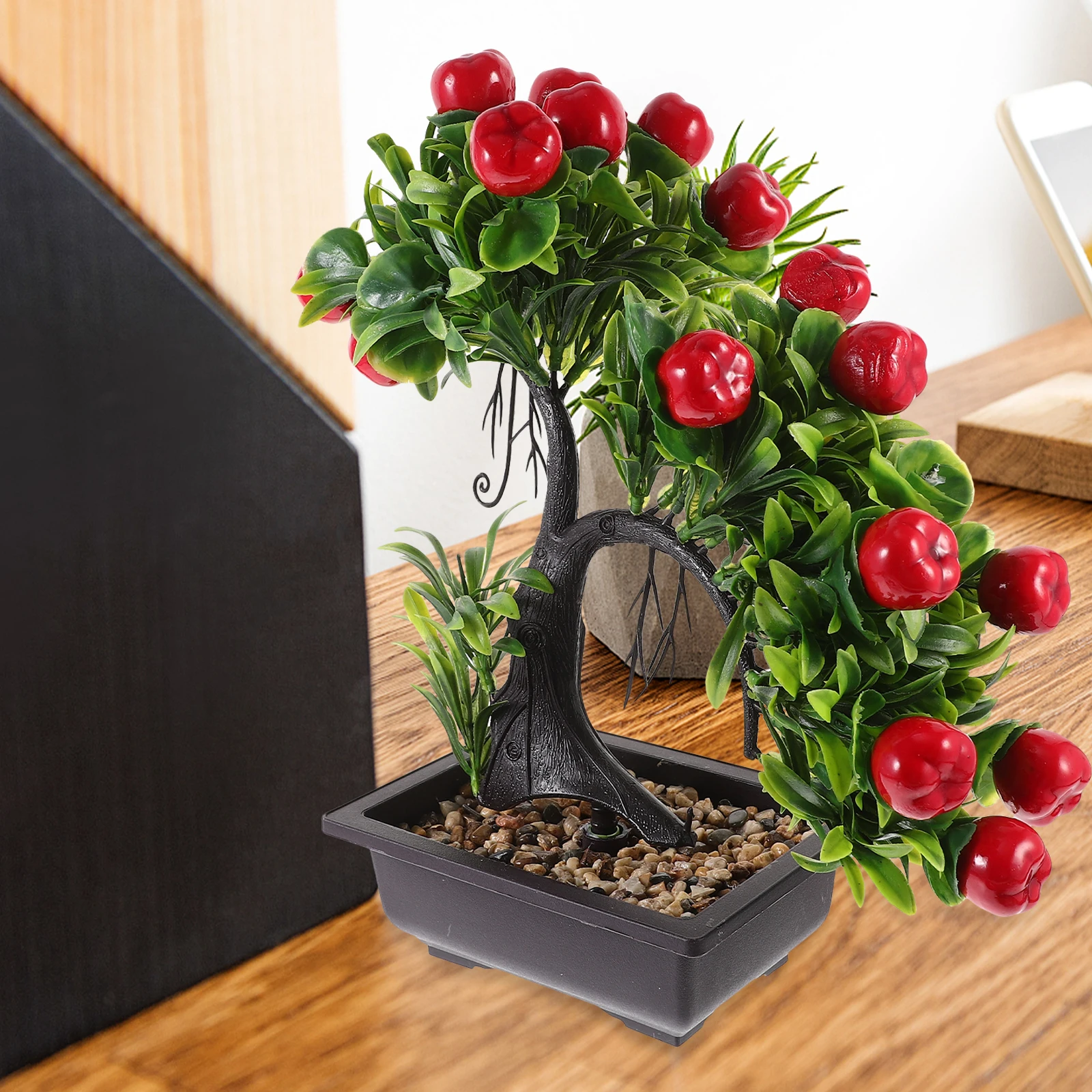 

Bonsai Realistic Fake Plants Plastic Potted Bellflower Green Desktop Home Decor False Plant Ornaments Indoor