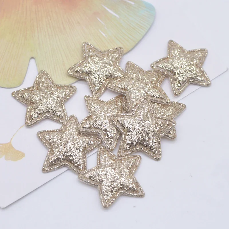 100 Stuks 22mm Bling Star Applique Gewatteerde Patches voor DIY Hoofddeksels Haar Clips Decor Kleding Hoed Ambachten Naaibenodigdheden
