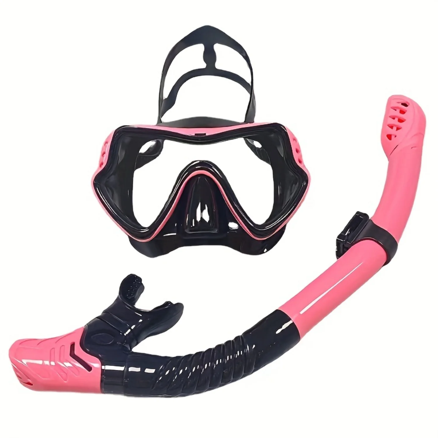 Silicone Large Frame Diving Mask with Breathing Tube Set - Clear Goggles for Men and Women, Perfect for Swimming, Diving, and Sn