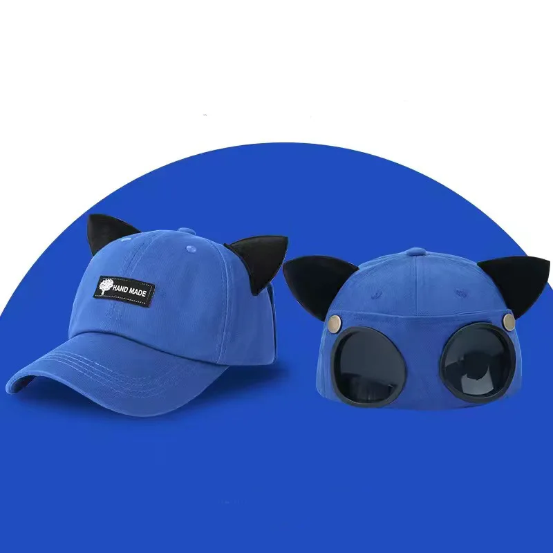 Unisex Sommer-Baseballkappen mit Brille, Pilotenmütze, Persönliche Hip-Hop Schirmmütze für Damen und Herren, Outdoor-Sport Sonnenschutz-Caps