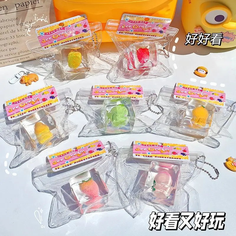 Ice Cube Fruit Squishy, Slow Rising Stress Toy, Random