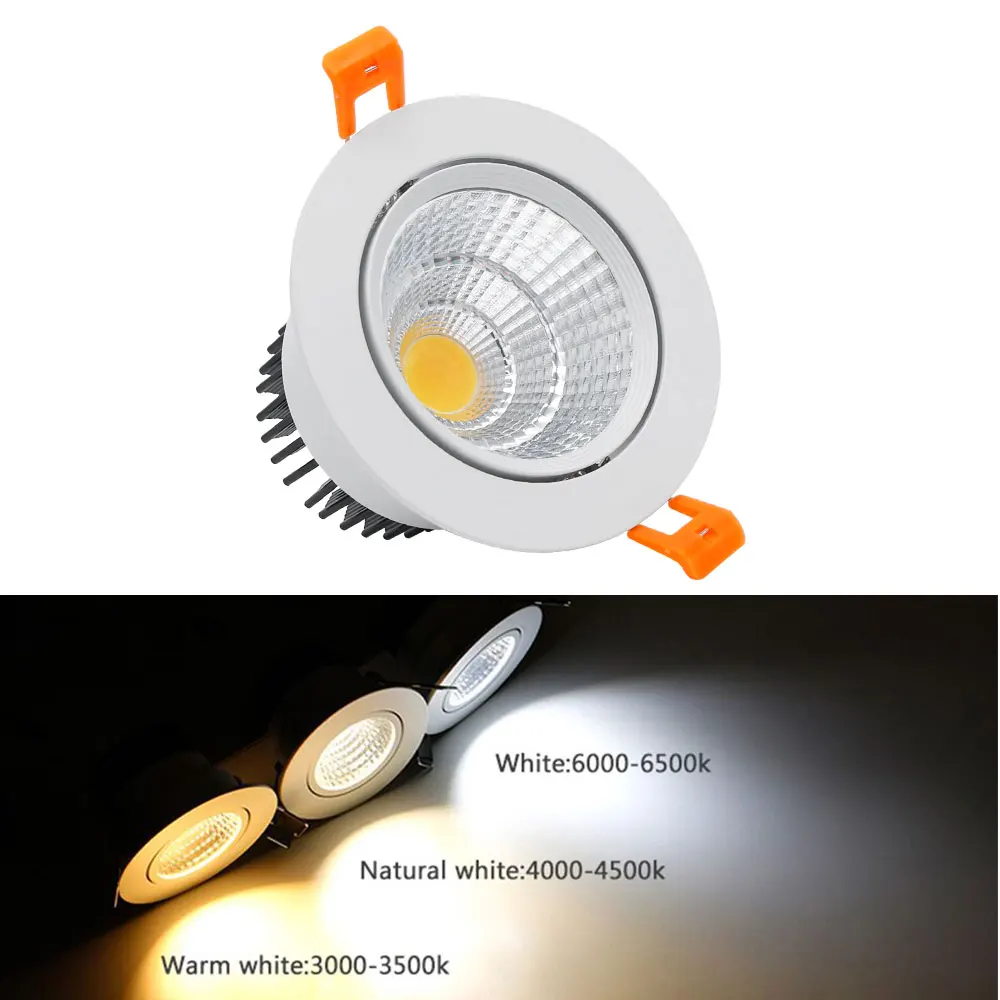 욕실용 방수 LED 다운라이트 AC85-265V, 원형 천장 스포트라이트, 실내 천장 장식 램프, IP65, 9W, 15W