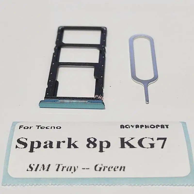 Bandeja do cartão SIM para Tecno Spark 8P KG7 KG7H KG7n, adaptador do entalhe, leitor do Pin, suporte do entalhe, Brand New superior
