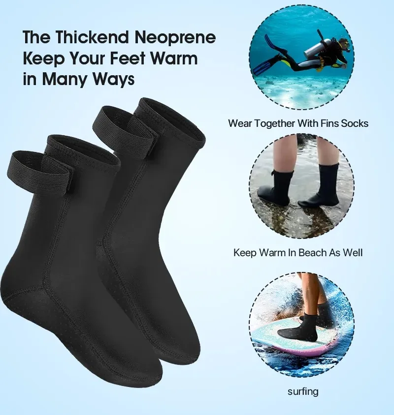 5mm Neoprene Diving Socks Wetsuit Men Women Surf Shoes Thermal Quick Dry Non-slip Swimming Boots Aqua Shoes Warm Beach Sock