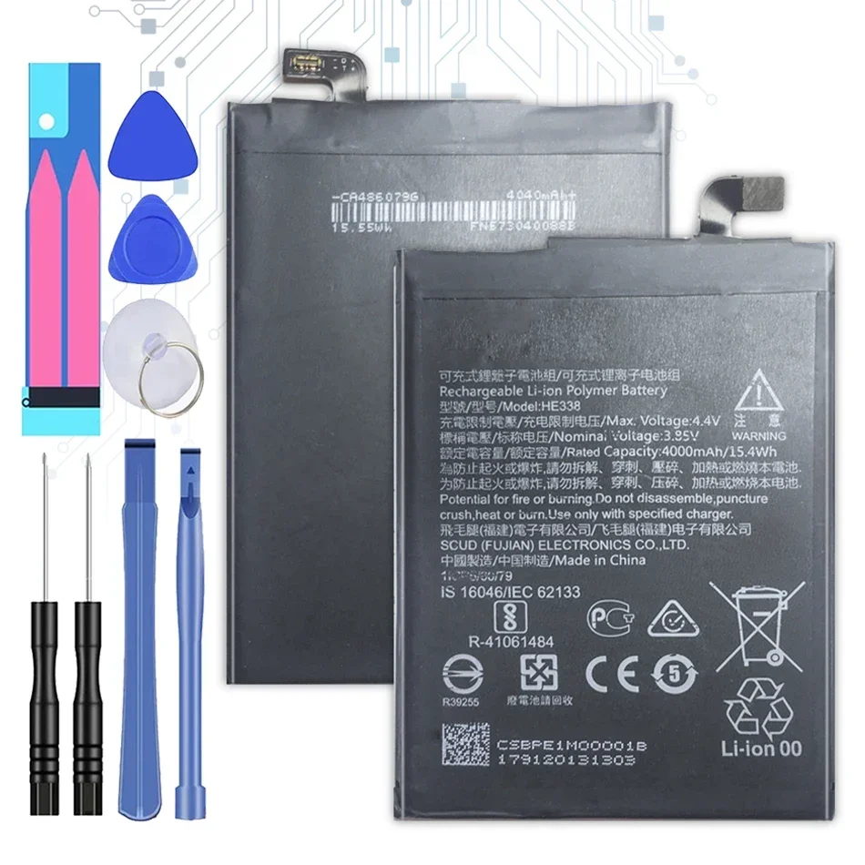 

HE338 4000mAh Battery For Nokia 2 Nokia2 HE 338 Batteries Bateria + Free Tools