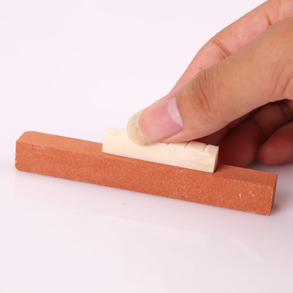 

4 Pcs Tools Guitar Bridge Grinder Polishing Stone Saddle Nut Files Simple Repairing Kit Maintenance