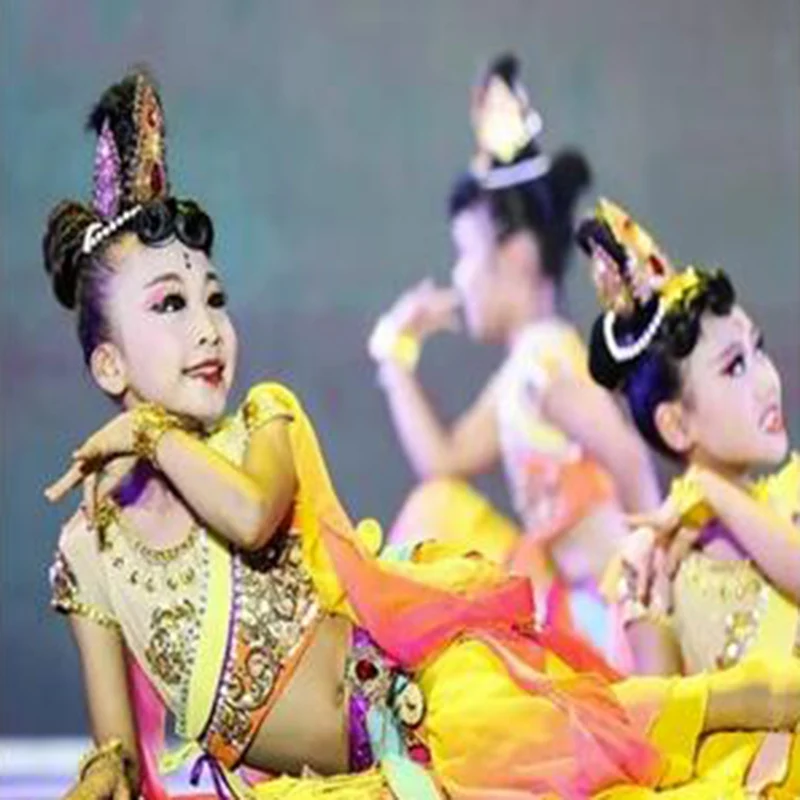 Children's costume Girl Dunhuang Feitian classical folk dance costume performing pipa costume