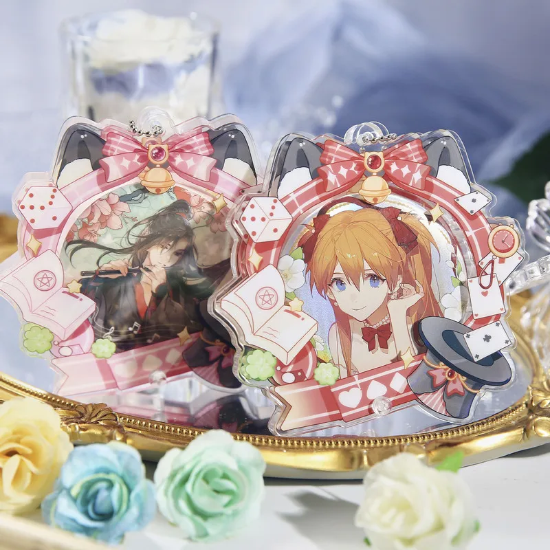 Alice'S Night Series 75mm Badge Display Table Anime Badge Protective Tabletop Display Accessories Kawaii Desktop Ornament Gifts