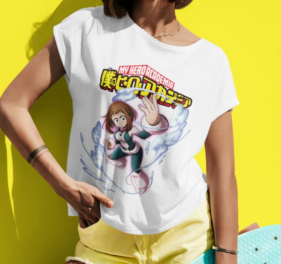 Ochaco uraraka hemd ochako bkna tshirt boku kein held academia t-shirt mha anime