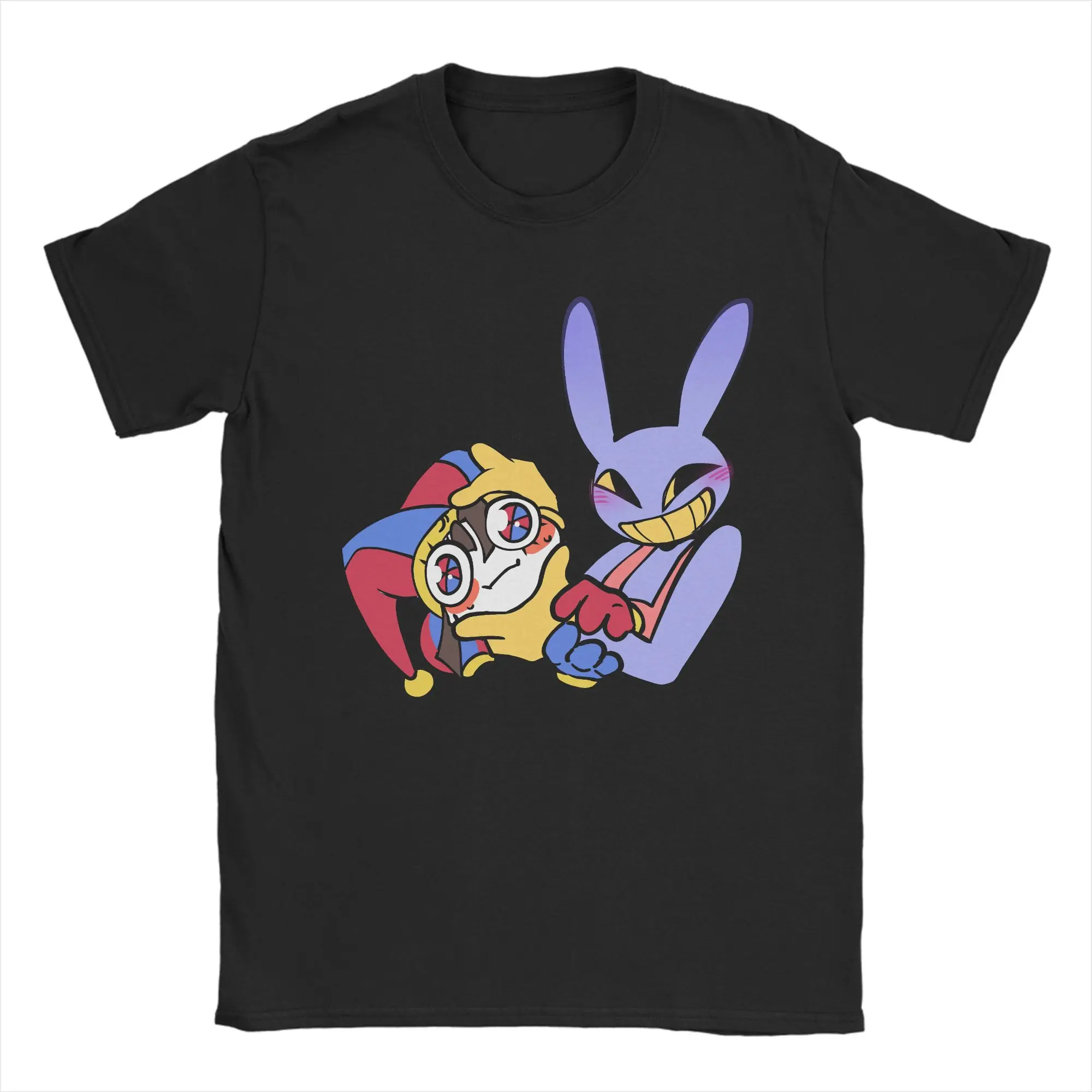 Men Pomni And Jax Cartoon Digitals Circus T Shirt Pure Cotton Clothing Short Sleeve Round Collar Tee Shirt New Arrival T-Shirt
