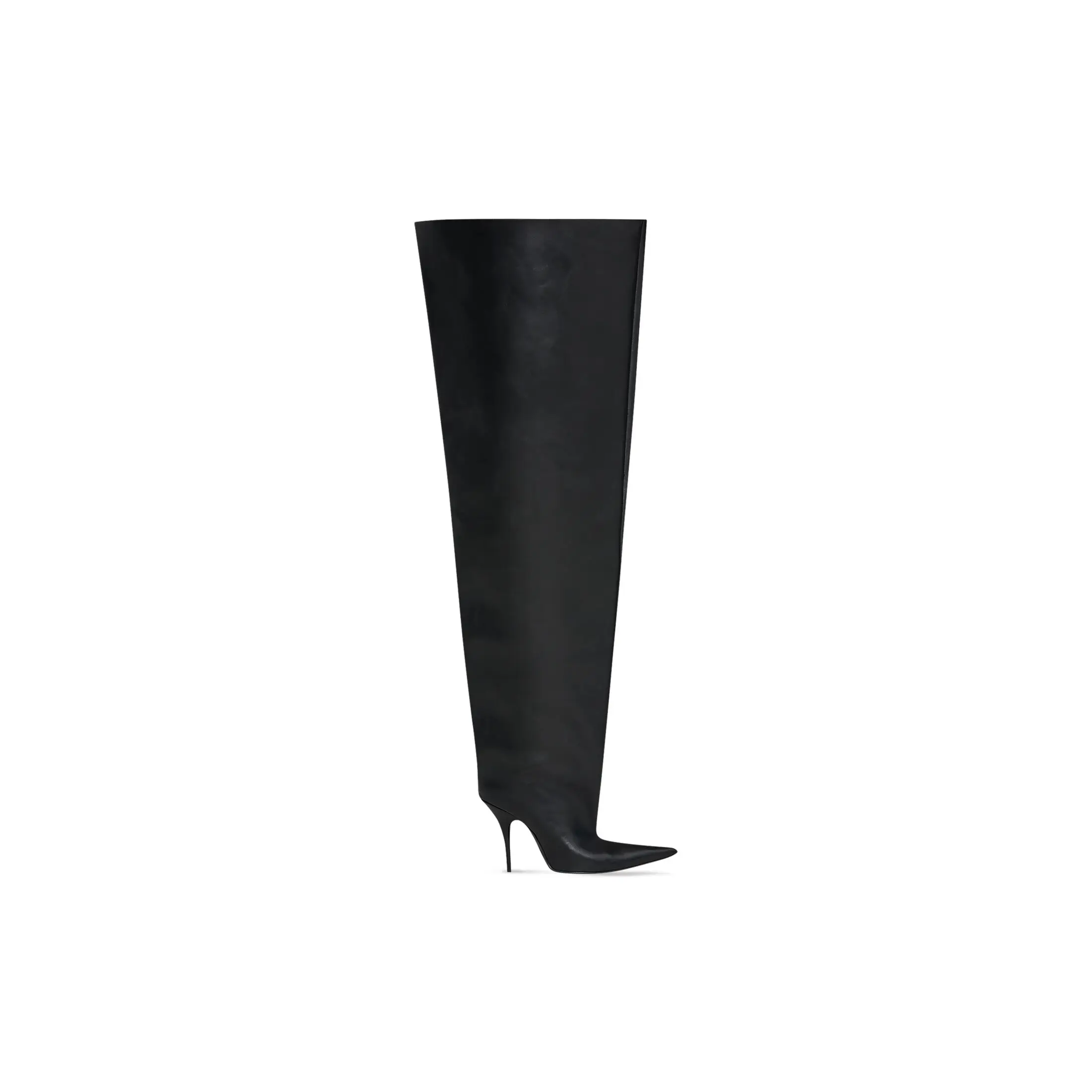 2023 New Women\'s Over-the-knee Boots Pointed Toe Thin Heels Novelty Female Shoes Black Fashion Big Calf Botas De Mujer 44