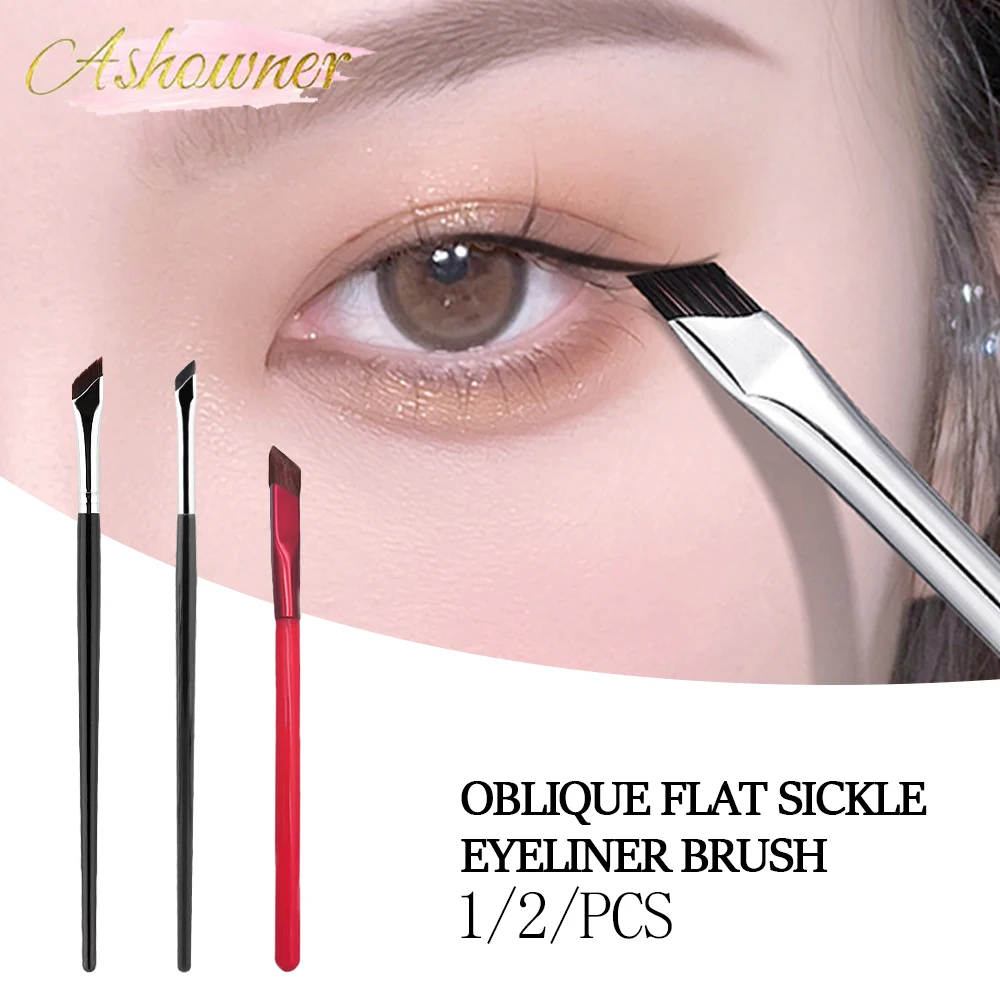 

Oblique Flat Blade Eyeliner Brush Superfine Fiber Hair Oblique Flat Angle Eyebrow Brush Horizontal Silkworm Brush Makeup Tool