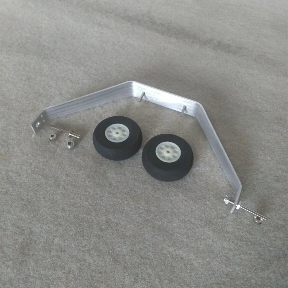 2mm Aluminum Main Landing Gear for 25-40 Class Nitro RC Airplane, 63g Fixed Wing Model Landing Gear with Wheels Axle & Hardware view 3