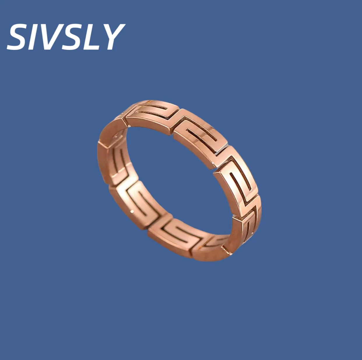

Hot-selling couple titanium steel pattern hollow ring fashion simple accessory creative personality luxury high-end feeling ring