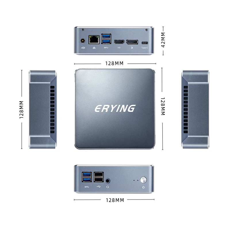 Erying mini pc i3-1125G4 mu05 8gb ram 512g nvme ssd set für windows 11 gaming desktop computer