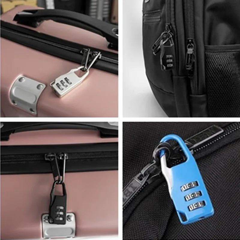3 Mini Dial Digit Number Code Password Combination Padlock Security Travel Safe Lock for Padlock Luggage  Backpack Lock of Gym