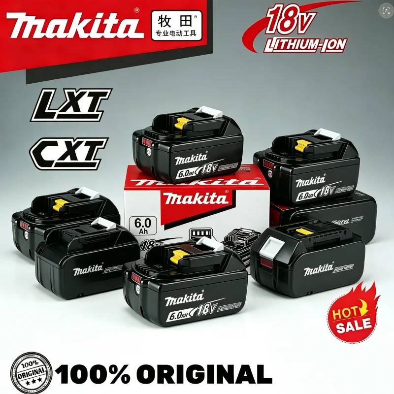 100% Genuine 18V Makita 6Ah Makita Battery BL1840 BL1830B BL1850B BL1850 BL1860 BL1815 Replacement Lithium Battery