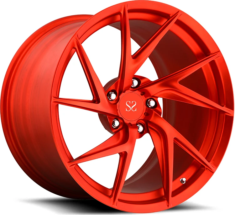 

18 19 20 21 22 Inch 5x112 For R8 Wheels Red Machine Face 1-pc Forged Aluminum Alloy A6061 T6 Styling Custom Rims