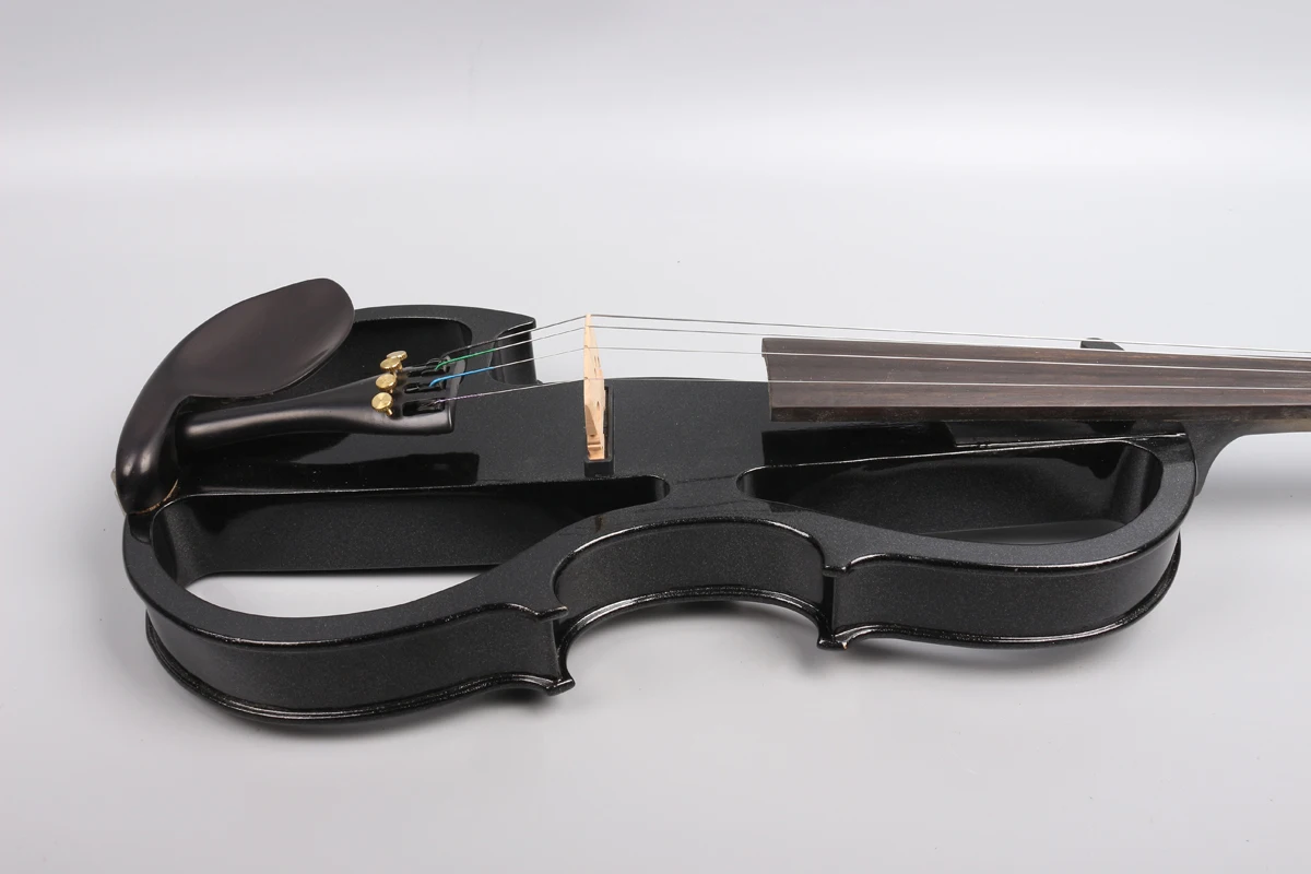 Viola eléctrica de 16 pulgadas, pastilla silenciosa de tono fino de madera maciza, color negro, alta calidad, nuevo #   el 8-7