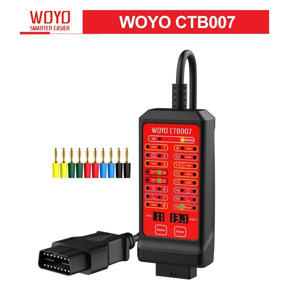 

WOYO CTB007 CAN Tester Box OBD2 16Pin Break Out Box Pin Settings Diagnostic Tools with OBD Extension Cable