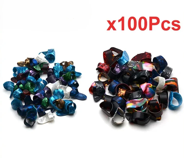 100Pcs Large Shell Thumb Picks Index Picks Forefinger Picks Plectrums for Acoustic Guitar