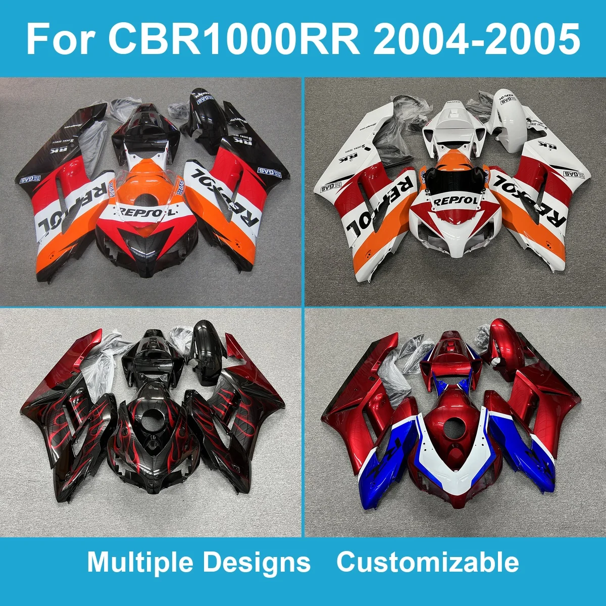 Full Fairing Kit for CBR1000RR 2004-2005 SC57 1000cc ABS Injection Bodywork Frame Panels Protection Set Covers Spares