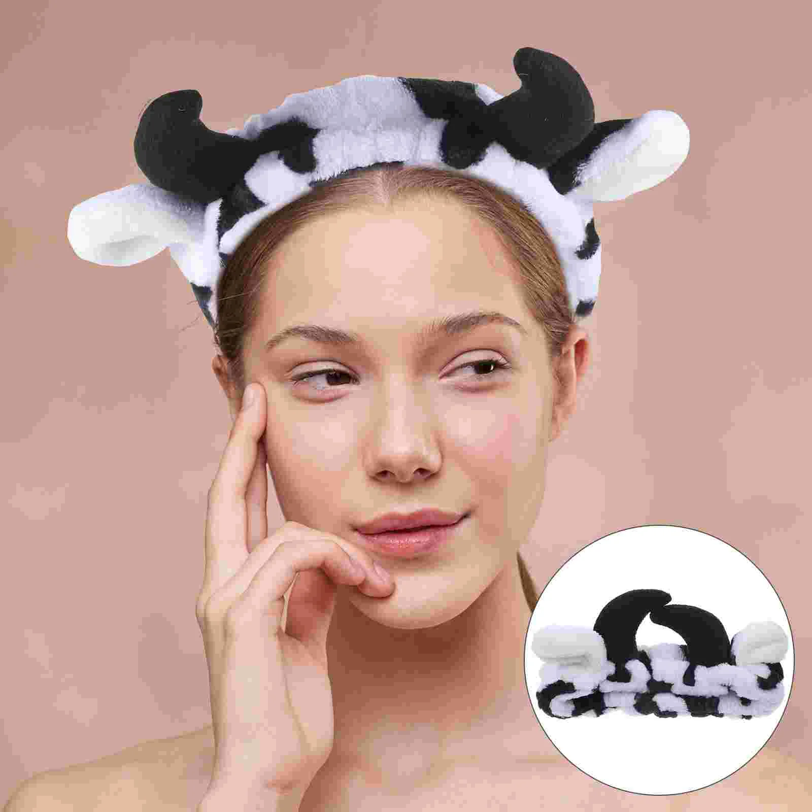 

Head Band Horn Headband Small Headbands Hotel Elastic Hairband The Cow Flannel Household Washing Skin Care