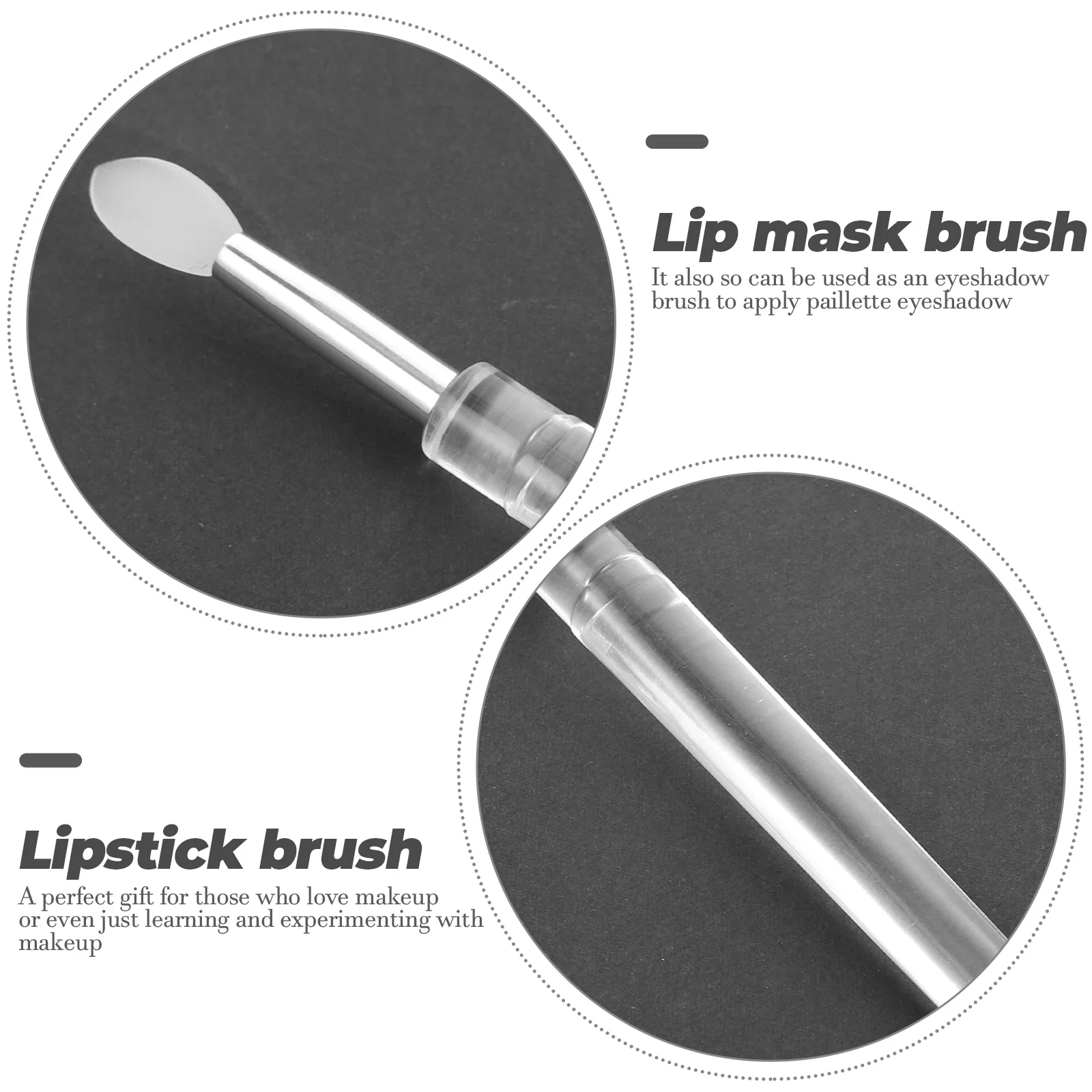 

4Pcs Gentle Skinfriendly Silicone Lip Balm Applicators Portable for Travel and Everyday Use Silicone Lip Brush