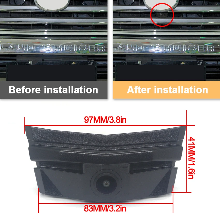 AHD 1080P Fisheye CCD Car Front View Parking Positive Logo Camera For Toyota Alphard Vellfire 2018 2019 2020 Waterproof