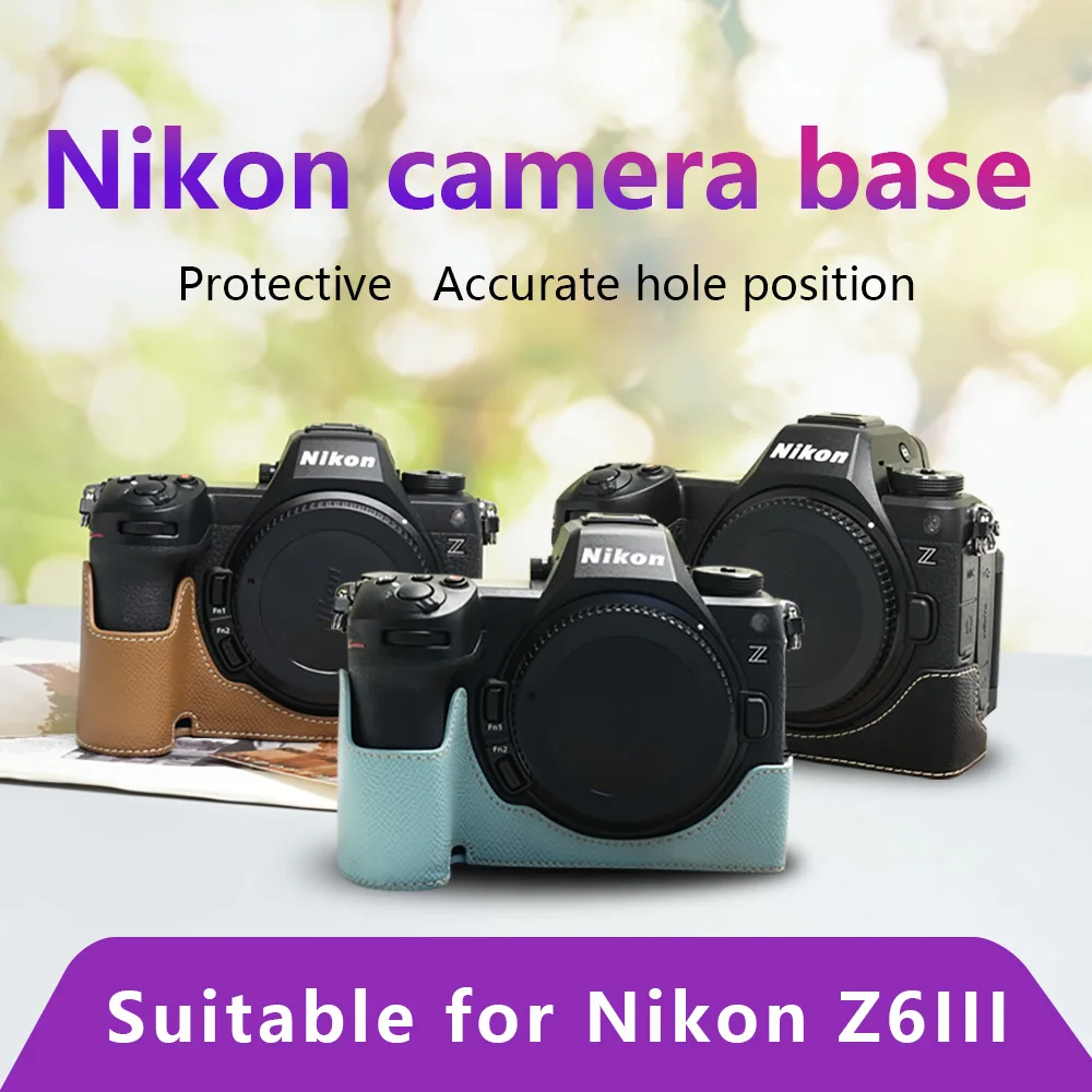 Geschikt Voor Nikon Z6iii Lederen Case Half Set Base Bag Z6 3rd Generation Micro Single Retro Base Anti Drop En Anti-Collision