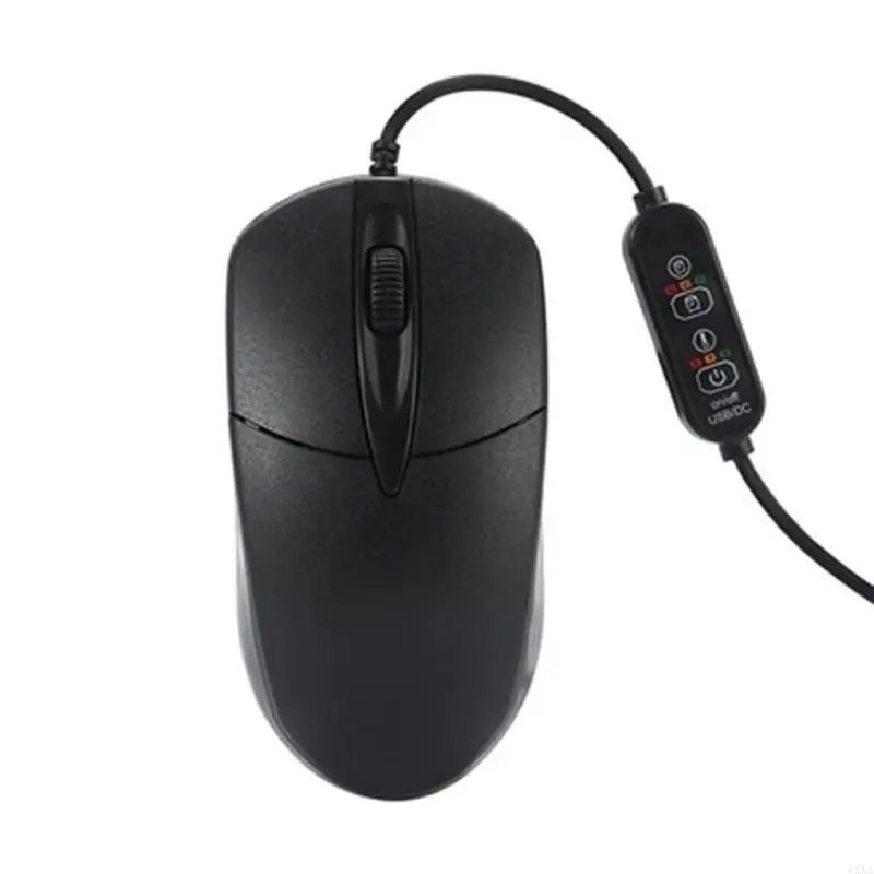 

62KA Multifunction Optical Mouse 3-Button Gaming Mouse Heating Warmer Hands Corded Mouse for Left and Right Hands Use