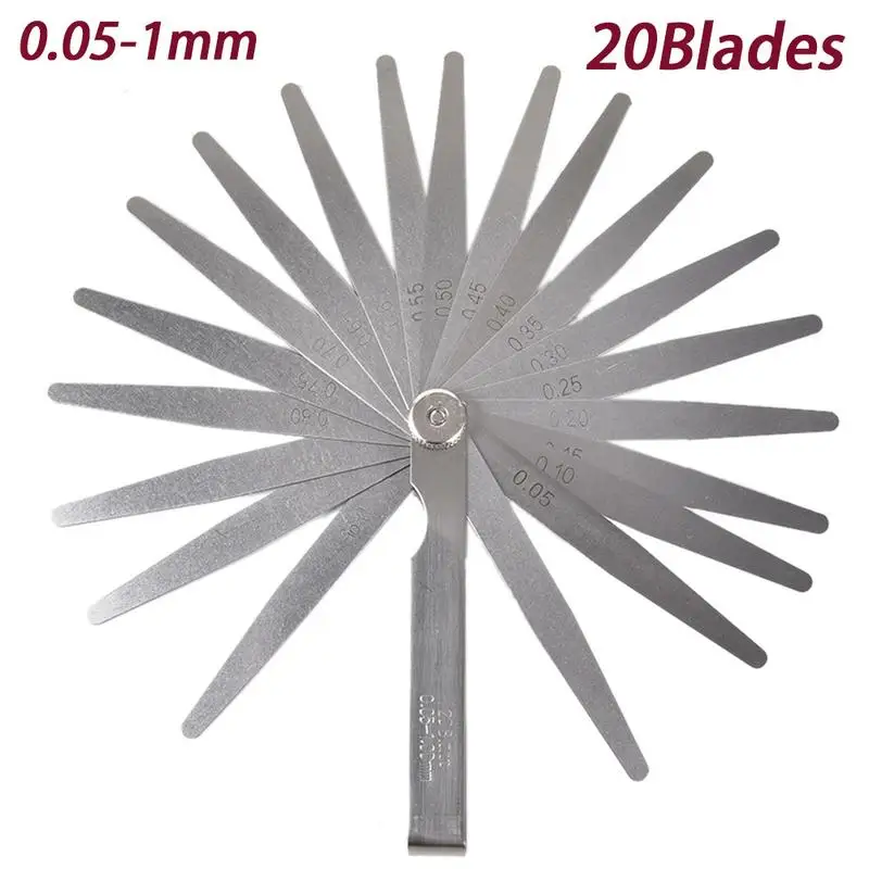 1 set 17/20 Feeler Gauge Metric Probes 0.02 To 1mm For Gap Sheet Gauge Blades Measurment Tools Spark Plug Gauge Set