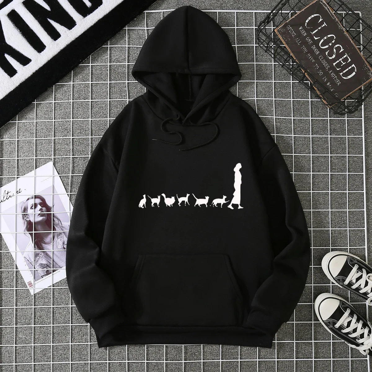 

Мужской и женский топ с принтом больших размеров, свободный повседневный, мягкий, удобный и дышащий, свободный пуловер с капюшоном для занятий спортом на открытом воздухе