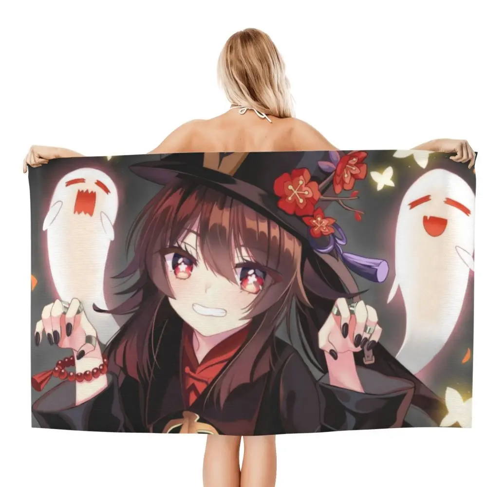 

Kawaii Hu Tao Genshin Impact New Character Beach Towel Personalized Video Games Manga Super Soft Microfiber Pool Towels