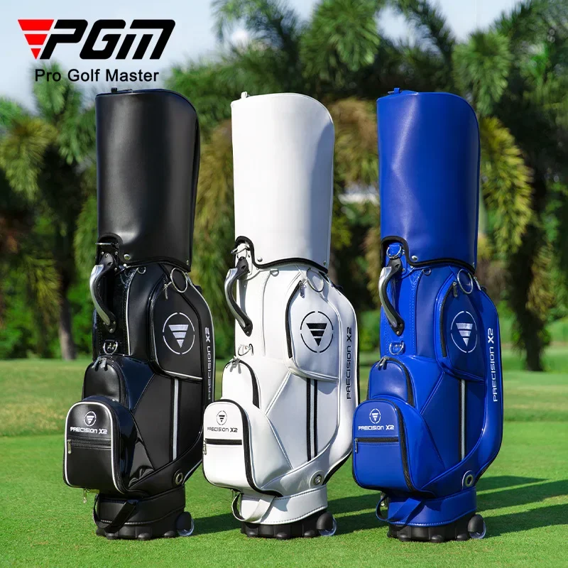 PGM Golf Standard  Bag Unisex  Professional Leather PU Waterproof Golf Cart Club Airbag Large  Capacity Package with Wheel QB029
