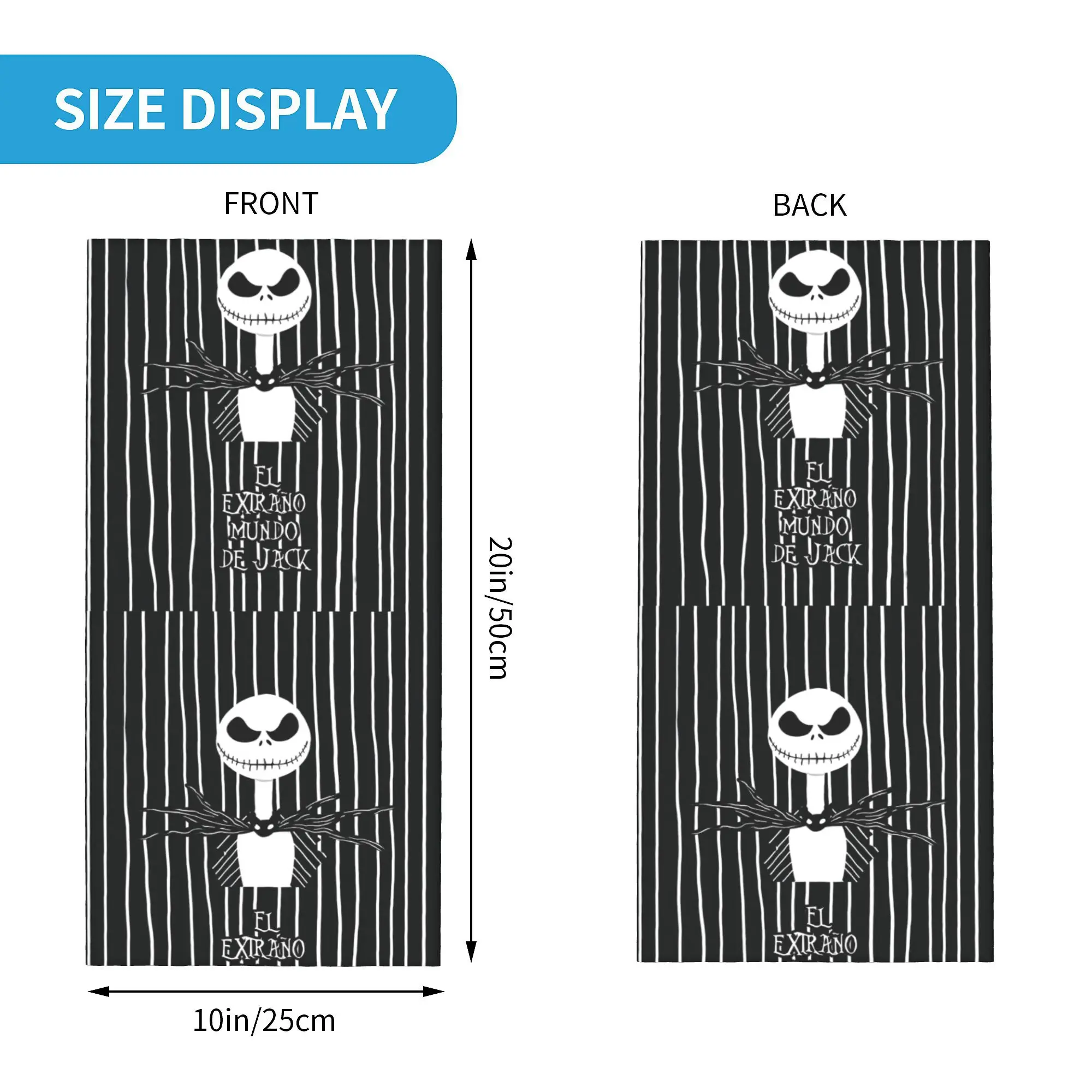 Jack Skellington Bandana impresso, Gaiter pescoço, O pesadelo antes do Natal, Lenço de rosto, Headwear multifuncional, Pesca