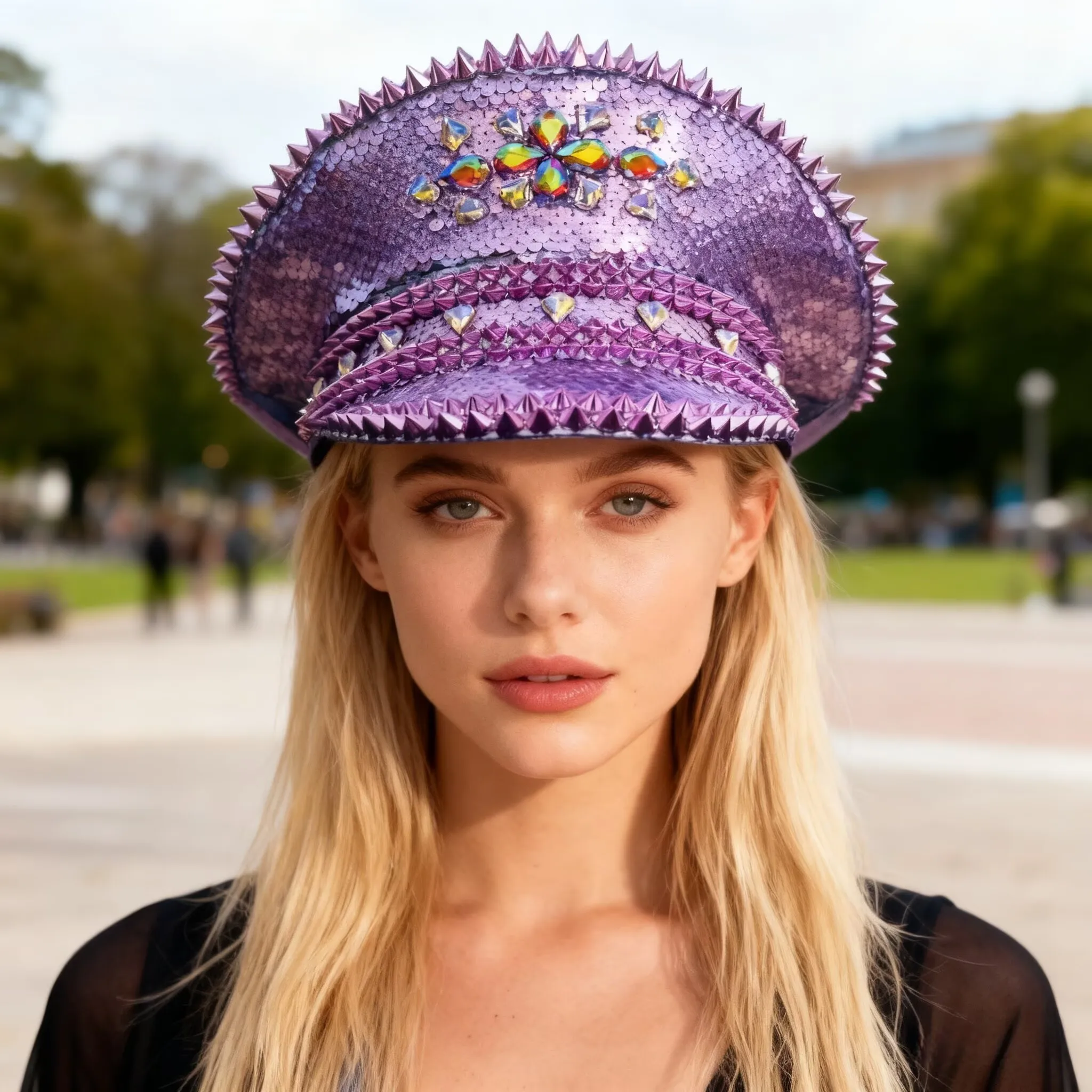 スチームパンク-キャプテンハット-ラインストーン付き-バーニングマンフェスティバル-女性用、ヴィンテージミリタリーアクセサリー＆キャップ-男性用