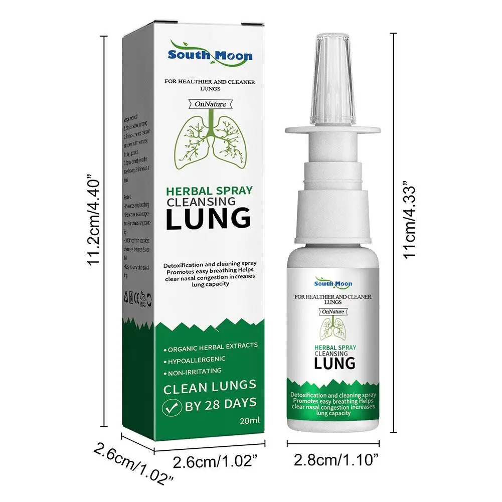 4PCS Lung Detox Herbal Cleanser Spray For Smokers Clear Nasal Congestion Anti Snoring Solution Stop Snore Relief Spray Nose 20ml