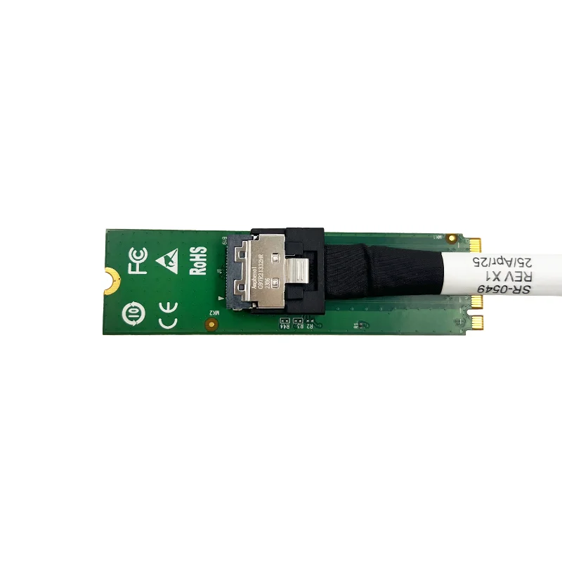 TopElec M.2 PCIe 5.0 to MCIO x4 adapter (2280) ---XIC 24MC  with MCIO to U.2 Cable (0.7m)