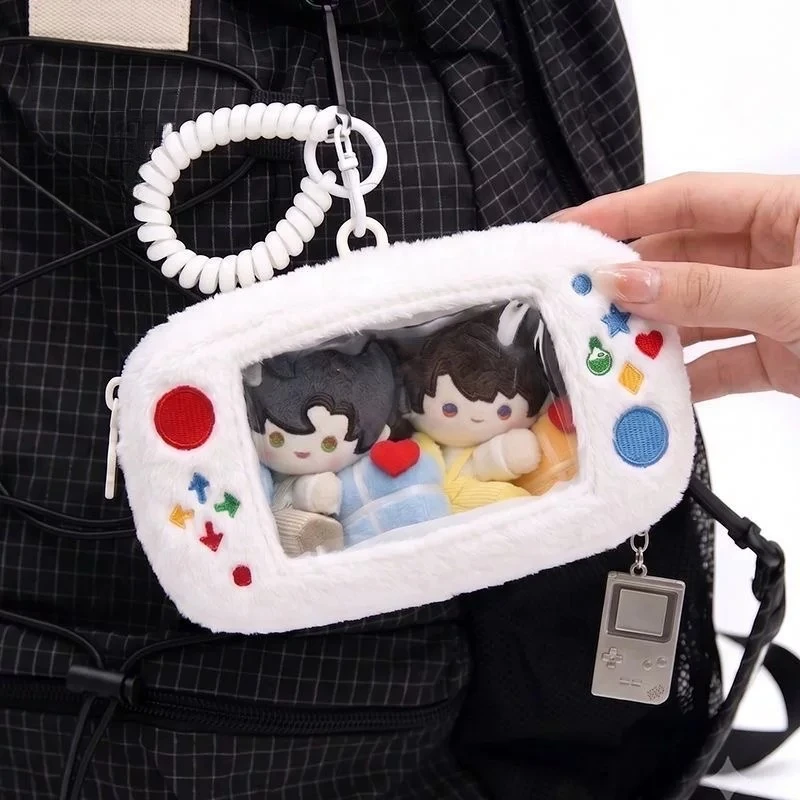 Cute Game Console Shape Storage Bag Kawaii Plush Doll Carrier Bag Transparent Ita Bags for 6cm Couple Dolls Bag Pendant 2026 New