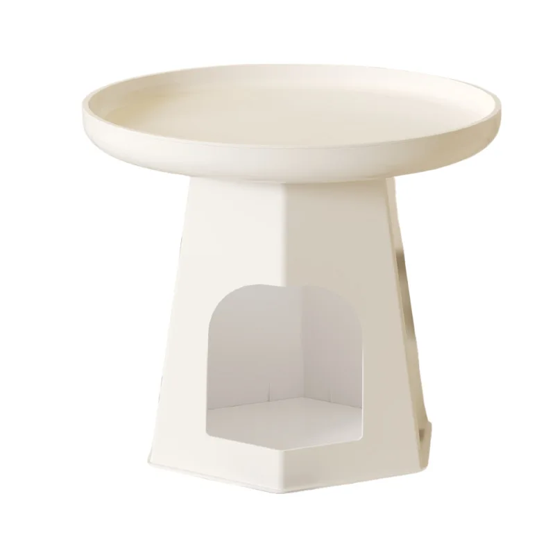 

Cream wind, sofa side table, modern living room small round table, household creative plastic bedside table rack