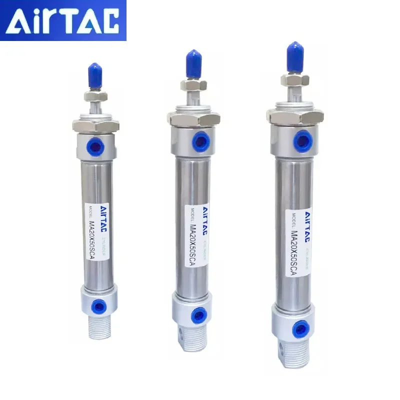 

AirTAC Original MA Pneumatic Cylinder Bore 16 20 25 32 40mm Stainless Steel Double Acting Stroke 25-500mm Mini Cylinders