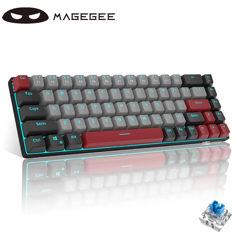 

MageGee Portable 60% Mechanical Gaming Keyboard, MK-BOX LED Backlit Compact 68 Keys Mini Wired Office Keyboard