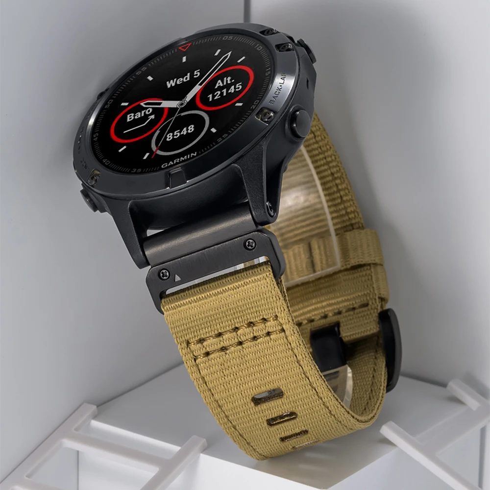 QuickFit 22mm 26mm Nylon Strap for Garmin Fenix 8 47 51mm Band for Fenix 7 7X 6X Pro forerunner 970 965 Bracelet Watchband