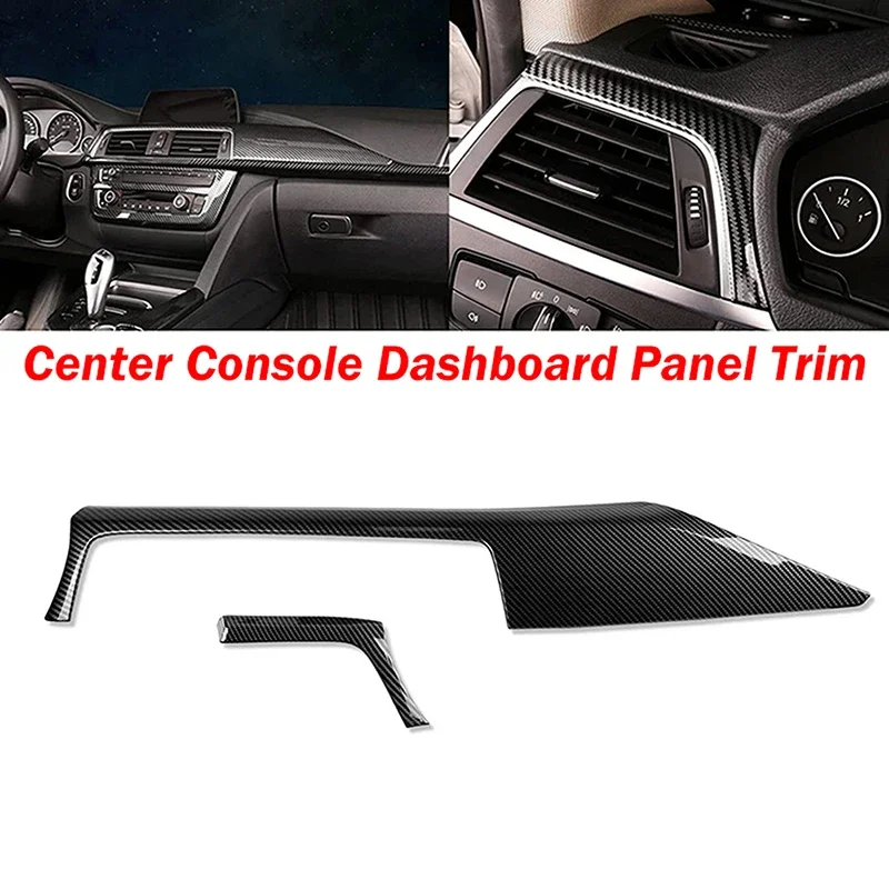 2 Teile/satz Auto Center Konsole Dashboard Panel Trim Abdeckung Carbon Look Aufkleber Für 3 4 Serie F30 F31 F32 f33 F36 LHD