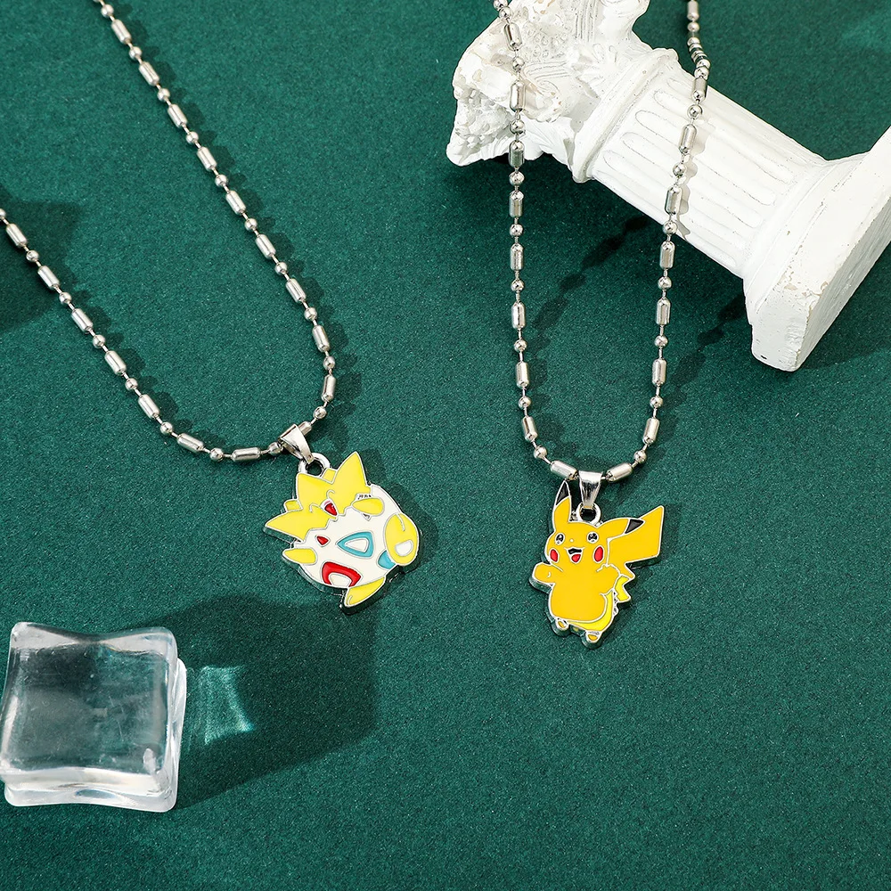 Anime Pikachu Togepi Cartoon Figure Necklace Cute Charm Clavicle Chain Pendant for Friend Festival Accessory Gifts